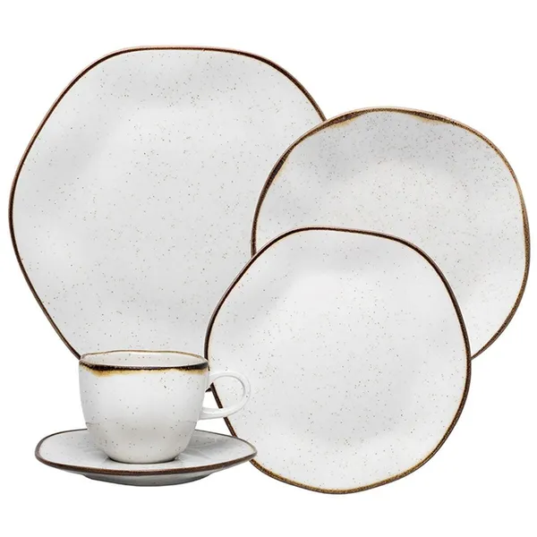 Aparelho De Jantar E Chá 30 Peças Porcelana Maresia