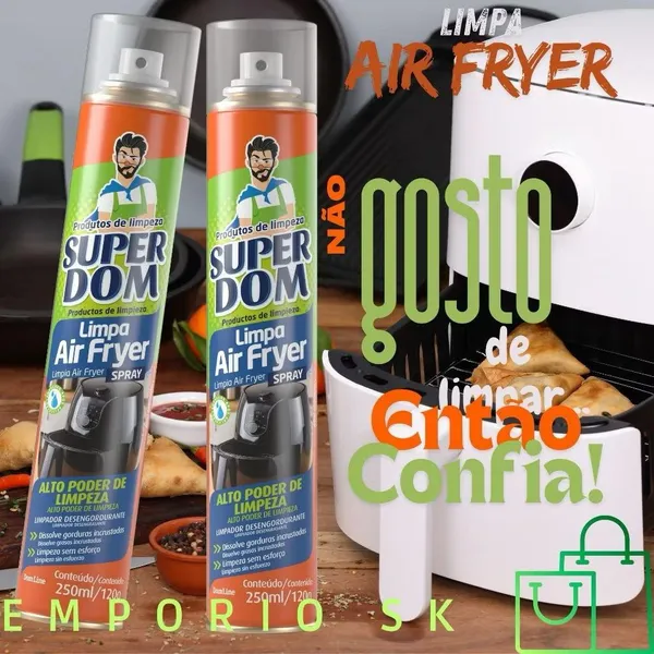 Spray Limpa Air Fryer Alto Poder De Limpeza, Dissolve A Gordura Limpeza Sem Esforço 250ml 1, 2 ou 3