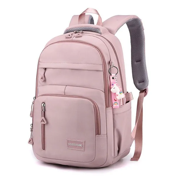 Mochila feminina casual e versátil leve e à prova d'água com grande capacidade para estudantes