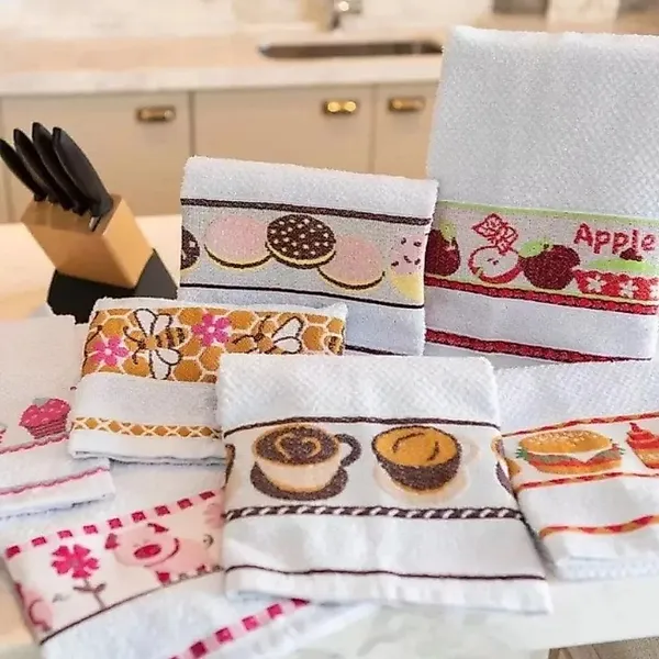 KIT 10 PANOS DE PRATO/COPA JACQUARD 100% ALGODÃO 50X70CM | COLEÇÃO KITCHEN