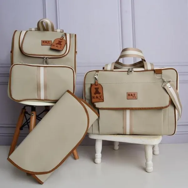Kit Bolsas Maternidade Mala De Bebê Com Mochila Grande 2 Em 1 Termico E Trocador