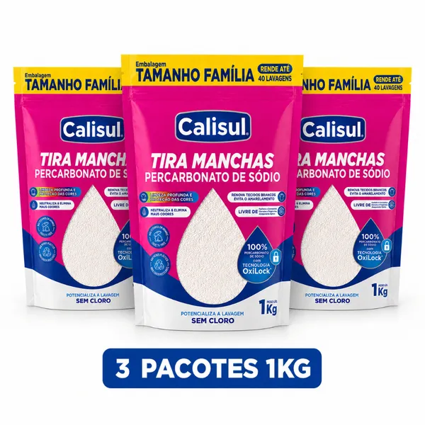 PERCARBONATO de sódio 100% PURO Roupas e Limpeza 1kg/2kg OXIGÊNIO ATIVO Calisul SEM CLORO