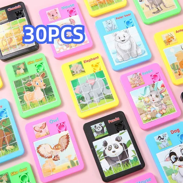 30 Peças Quebra-Cabeça Deslizante De Animais 3-6 Anos Labirinto Brinquedo Presentes Escolares Infantis