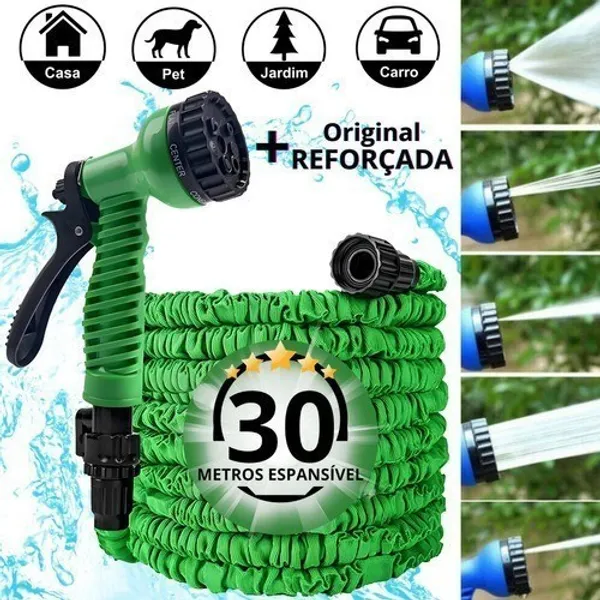 Mangueira Mágica Expansível Elástica Flexível 15m 30m Metros Jardim Retrátil Multiuso  Plantas
