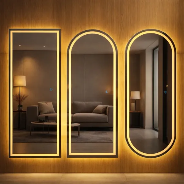 Espelho Lopazzi Gigante 170x70 com LED Touch 3 Cores Luz Corpo Inteiro Quarto Closet Banheiro Bivolt Luxo