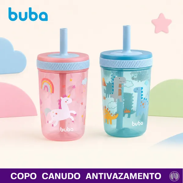 Copo  Infantil Bebê Canudo Antivazamento Treinamento Buba 