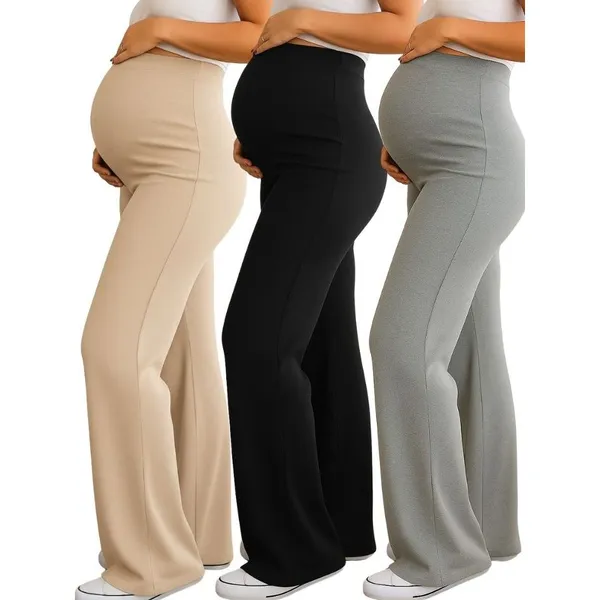 Pantalona  Feminina Gestante Calça Gravida estilosa Plus size Calça confortavel Cós alto Viscolaycra Lisa Maternidade
