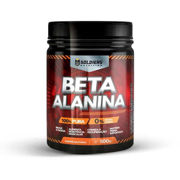 Beta Alanina 100% Pura Importada Soldiers Nutrition Suplemento Esportivo Performance Saúde