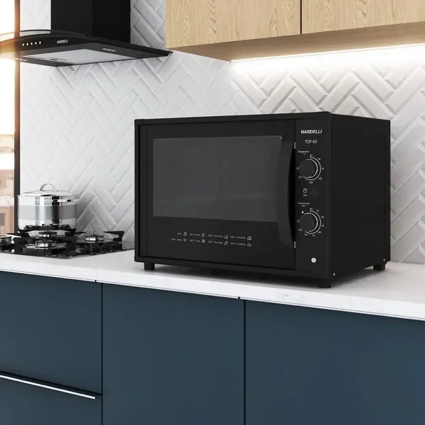 Forno Elétrico de Bancada, 60 Litros Nardelli top60 preto