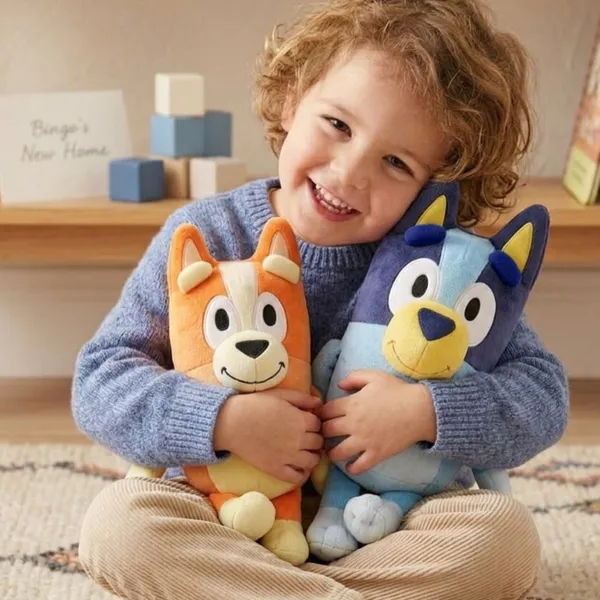 Brinquedo de Pelúcia 30cm cachorrinho azul ou laranja bin go e bl u e y