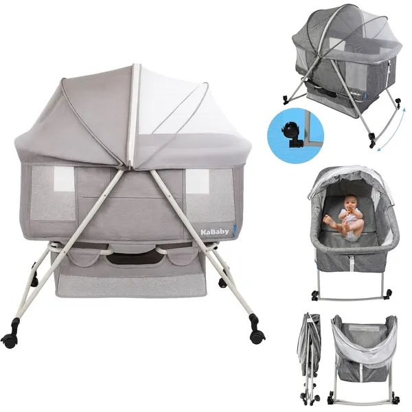 Berço Moisés Portátil Balanço Mosquiteiro e Cesto Até 9kg - Kababy