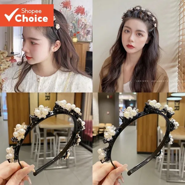 Grampo de cabelo trançado Bandana Franja