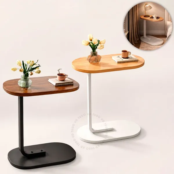 Mesa De Apoio Lateral sofá moderna mdf resistente Sofá Cama Notebook Portátil Bege Marrom