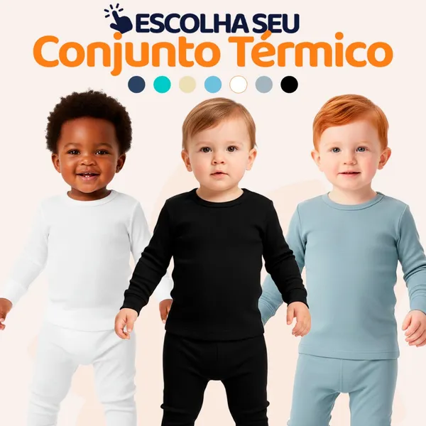 Escolha seu Conjunto Térmico Bebê Menino Quentinho Para Inverno Masculino De Frio Infantil Blusa Térmica Manga Longa L08