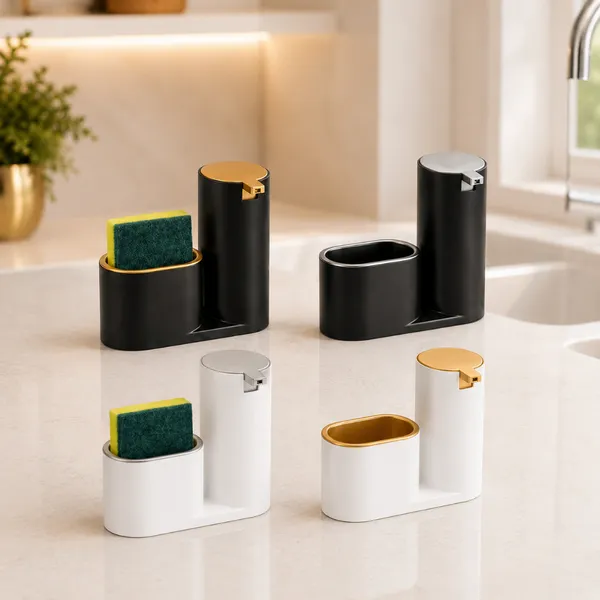 Dispenser Porta Detergente e Bucha Luxo Cozinha