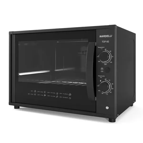 FORNO ELETRICO NARDELLI TOP 60 60L BLACK 1750W - 220V
