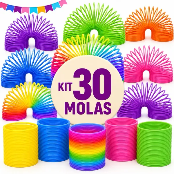 Kit 30/20/10/5 mola maluca colorida infantil aniversário lembrancinha festa 5-10-20-30 unid