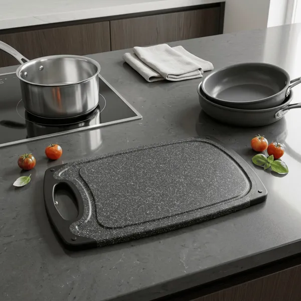 Tabua Multiuso Polipropileno Para Corte De Carnes Cor Preto 30x20cm Antiderrapante CHEF D