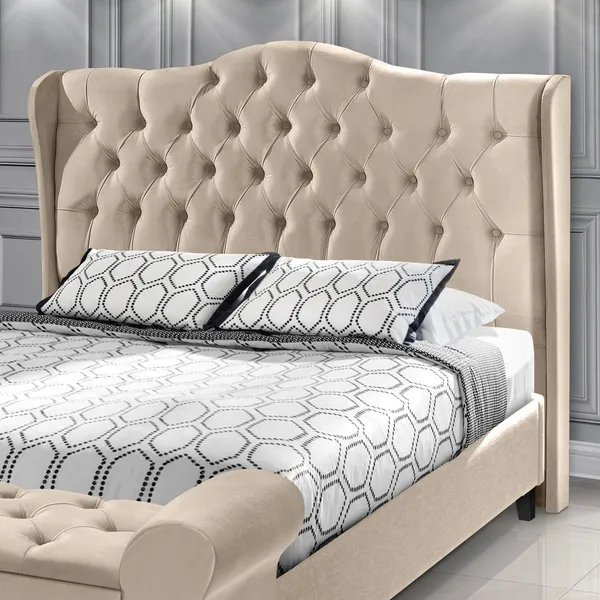 CABECEIRA ESTOFADA CAPITONÊ DUBAI PARA CAMA BOX CASAL/QUEEN/KING COM PÉS FIXAÇÃO NO BOX  - LH MÓVEIS