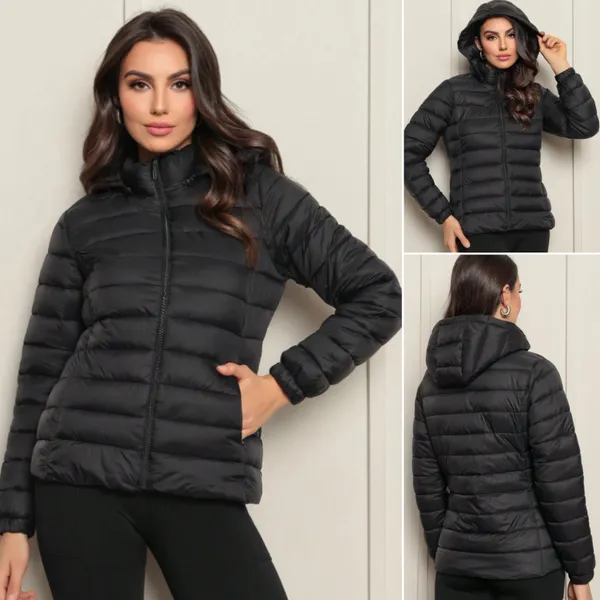 Jaqueta Puffer Feminino Casaco de Frio Impermeável Bobojaco Com Touca Removivel Intenso