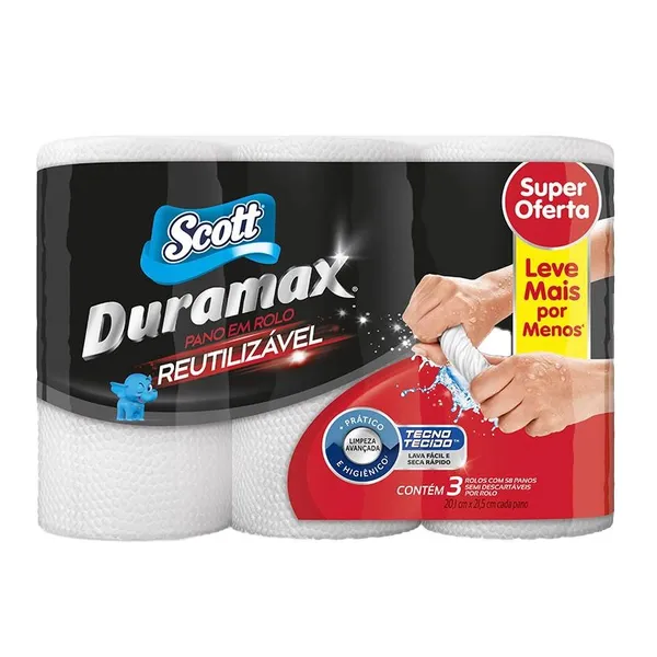 Pano Reutilizável Scott Duramax Kit ​3 Unidade Branco