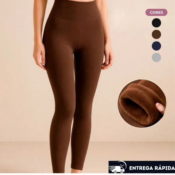 Calça Legging Feminina Grossa Flanelada Suplex Térmica Peluciada –Leg Inverno