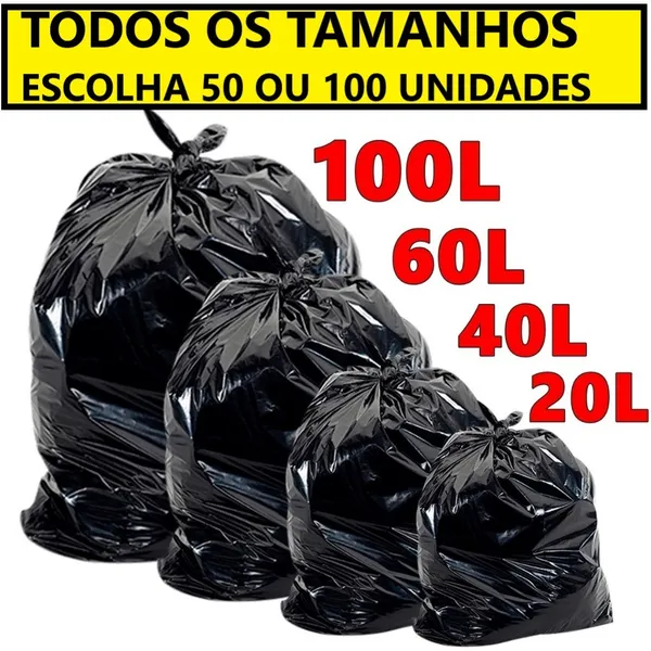 Saco de Lixo resistente 20/40/60/100 Litros direto da fábrica
