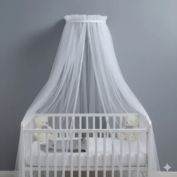 Mosquiteiro + Dossel Dorcel Liso Branco Berço