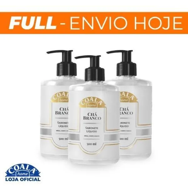 Kit Coala com 3 Sabonetes Líquidos Chá Branco 500ml