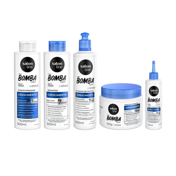 Kit Crescimento SOS Bomba Original Ativador de Cachos + Tônico Salon Line