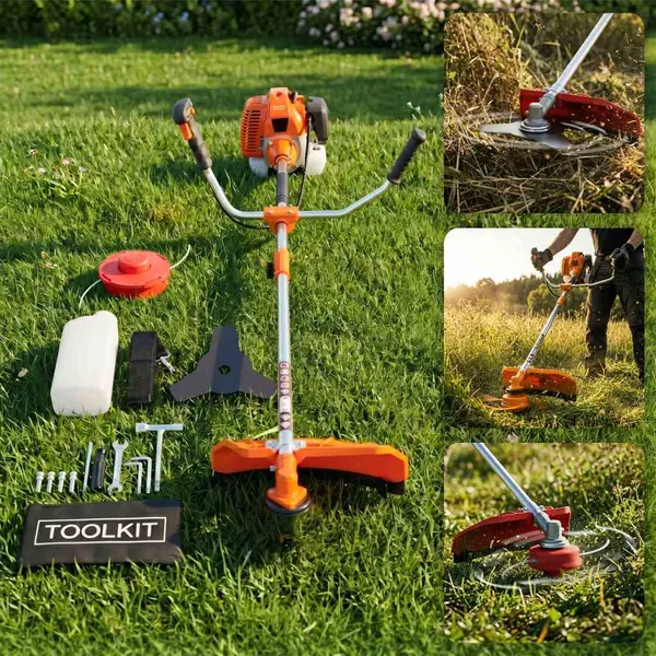 Roçadeira a Gasolina 75cc Profissional 2 Tempos Nakasaki para Jardim e Agricultura