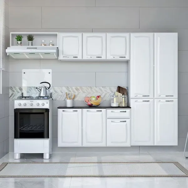 COZINHA COMPACTA ITATIAIA AMANDA PLUS COM 10 PORTAS 1 GAVETA E 8 PRATELEIRAS 245CM
