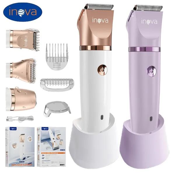 Inova Aparador Íntimo mulheres Depiladora à Prova d'Água com Luz | Para Virilha, Axilas, Peito e Corpo Todo