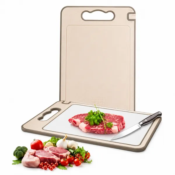 Tábua de Corte Dupla Face Premium de Titânio - Aço Inox de Grau Alimentício para Cozinha  Higiência