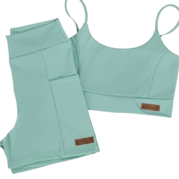 Conjunto Academia Corrida Treino Poliamida Zero Transparência shorts e Top de Alça