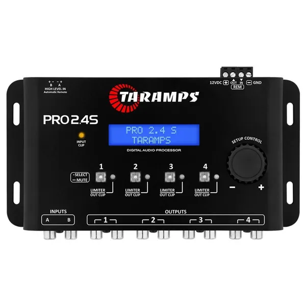 Processador de Áudio Digital Taramps Pro 2.4S Crossover e Equalizador 15 Bandas