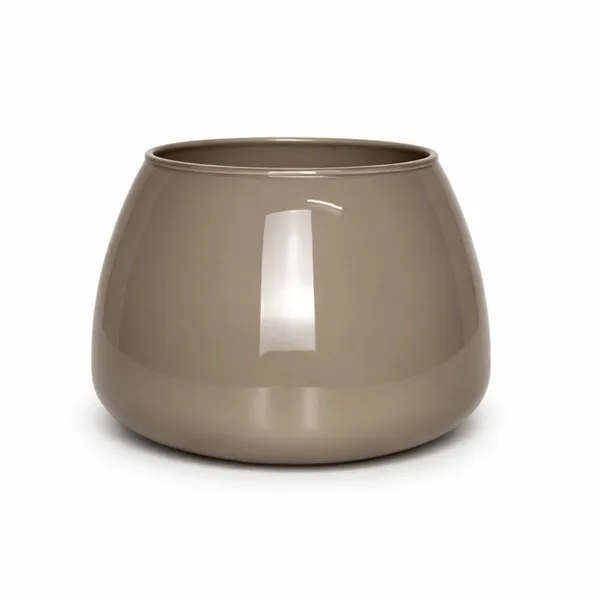 Vaso ​Redondo Largo de Vidro Cappuccino Vaso Decoração Casa