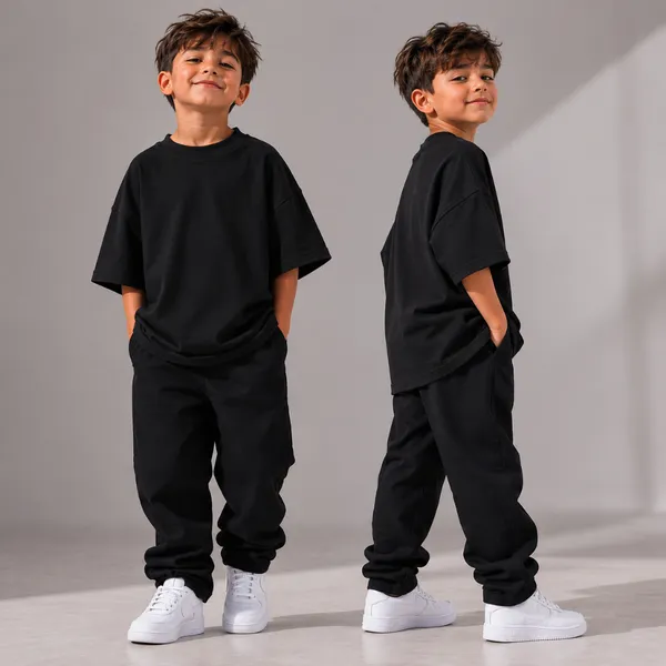 Kit 2 Camisetas Infantil Oversized 100% Malha Suedine Premium Confortável Cores Tamanhos 2 ao 16