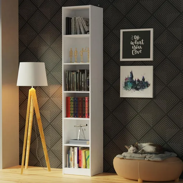 ESTANTE LIVREIRO MADESA 6906 COM 6 NICHOS - BRANCO