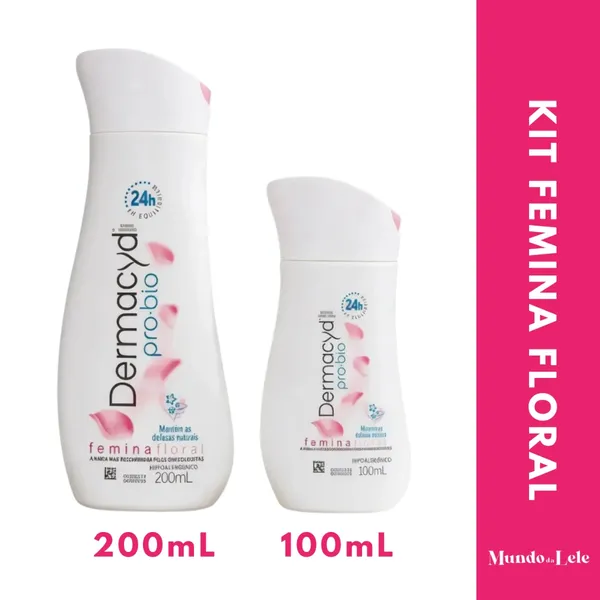 KIT SABONETE LIQUIDO DERMACYD FEMINA FLORAL  200ML + 100ML