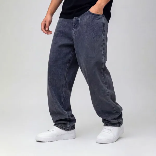 Calça Balão Jeans Masculina Marmorizada Streetwear Larga Baggy 36 ao 46