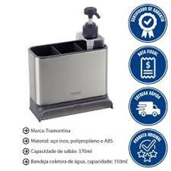 ORGANIZADOR DE PIA TRAMONTINA PLURALE EM PLÁSTICO E AÇO INOX 61537140