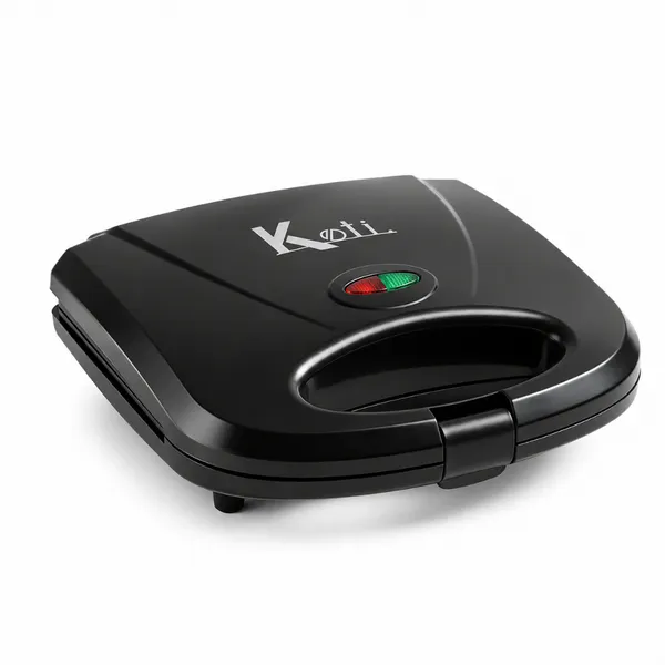 Sanduicheira Grill Elétrica 750W Antiaderente Koti Preta Faz 2 Sanduíches Rápido 110V ou 220V