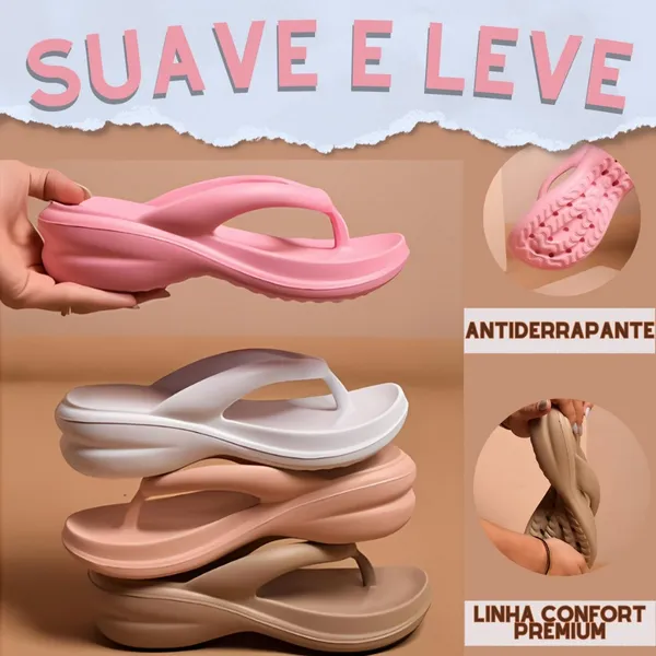 Chinelo Tamanco Feminino Plataforma Ortopédico Alívio para Esporão e Conforto para Idosos