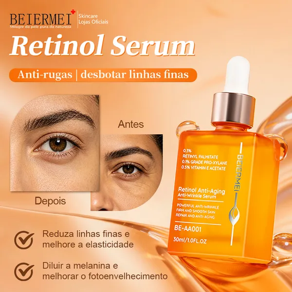 BEIERMEI Sérum Antienvelhecimento e Antirrugas Retinol 30ml