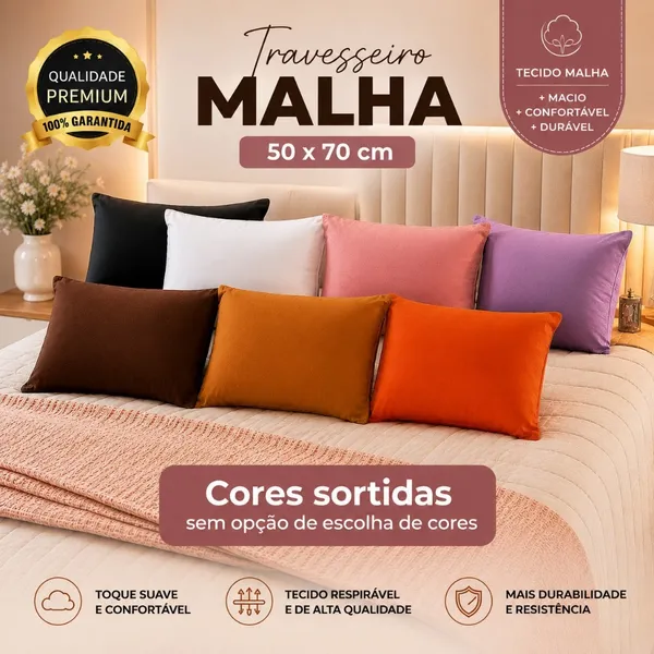 Kit 4 Travesseiro Fibra de Bambu Alto Firme Tradicional Antistress 70x50cm