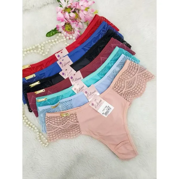 Kit 10 Calcinhas Tanga Fio Microfibra Renda Lateral Conforto e Sensualidade Dia a Dia e Sexy