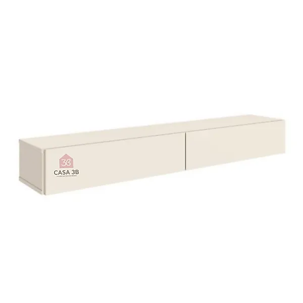 Rack Suspenso para Painel ou TV até 55 Polegadas 2 Portas 1,10m Off White Paris