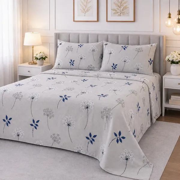 Jogo de Cama Queen 500 Fios Percal Toque Algodão + 2 Fronhas 50x70 – Várias Estampas
