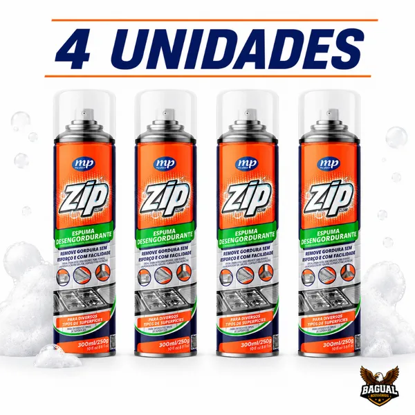 Kit até 4 Sprays - Espuma Mágica Desengordurante limpeza pesada e Eficaz- Limpeza Profunda- 300ml ZIP - My Place